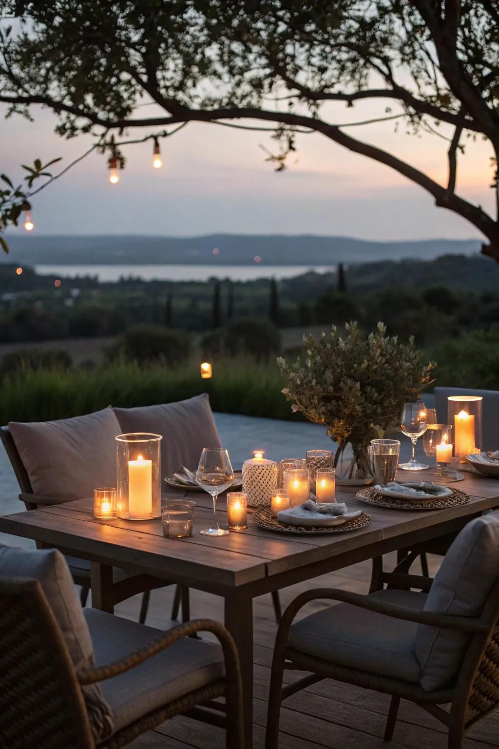 LED candles offer safe, romantic lighting for intimate gatherings.