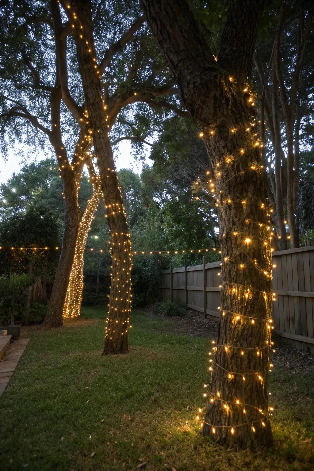 Fairy lights can turn your garden into a magical wonderland when placed in trees.