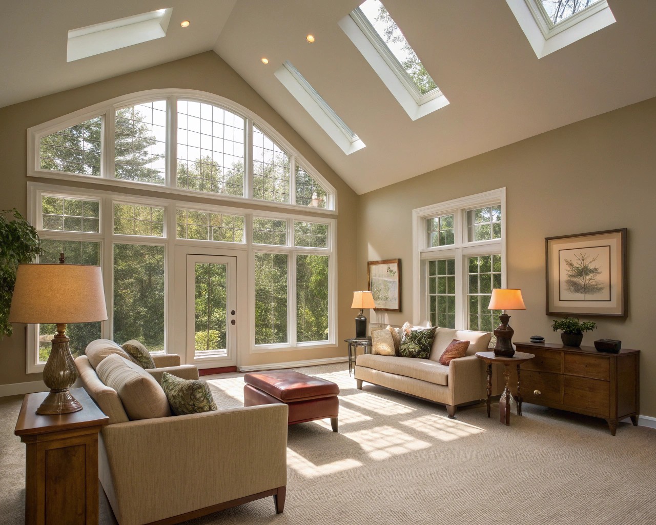 Clerestory windows as an architectural solution for deeper light penetration.