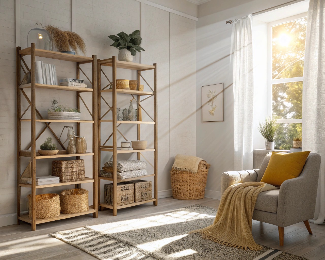 Light shelves maximizing natural light distribution.