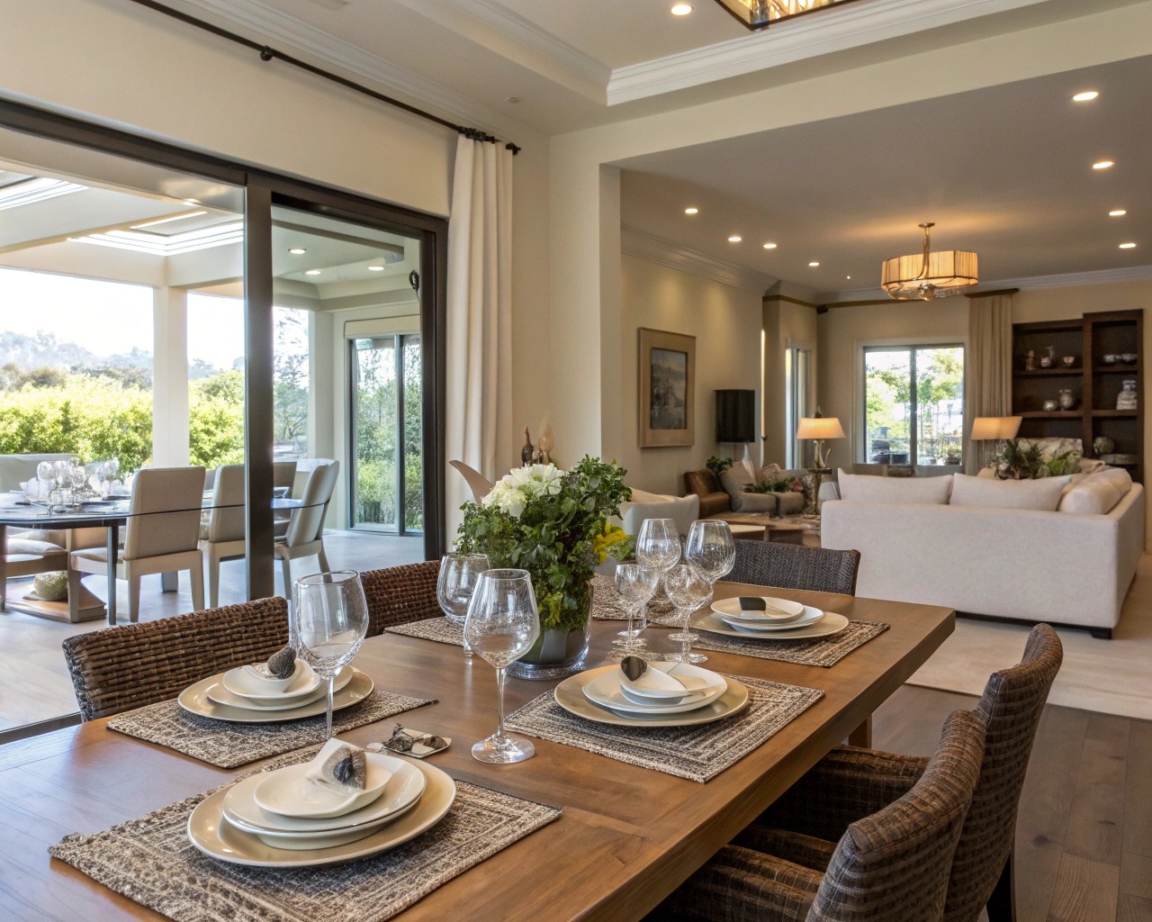 Using furniture strategically to define spaces within a home without building walls.